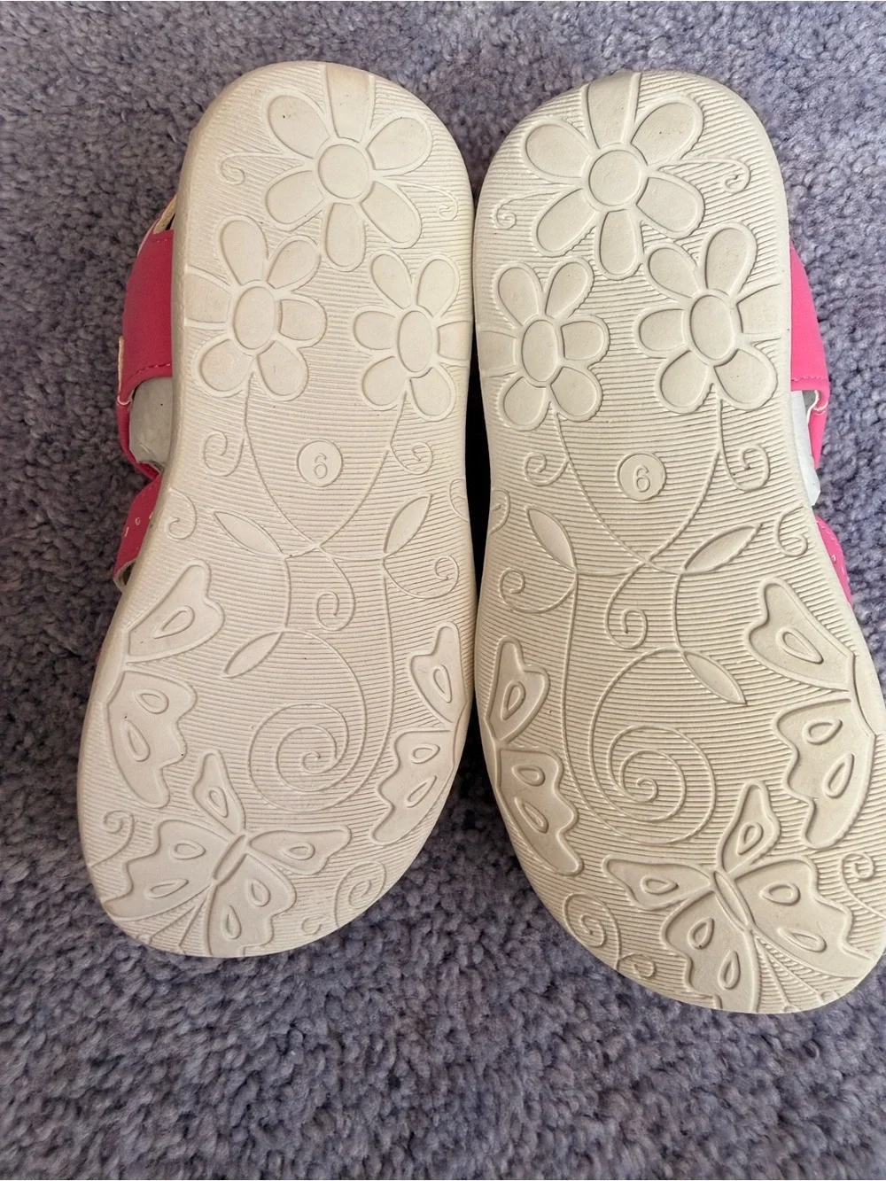 Girls Pink Floral Glitter Sandals - Kids
